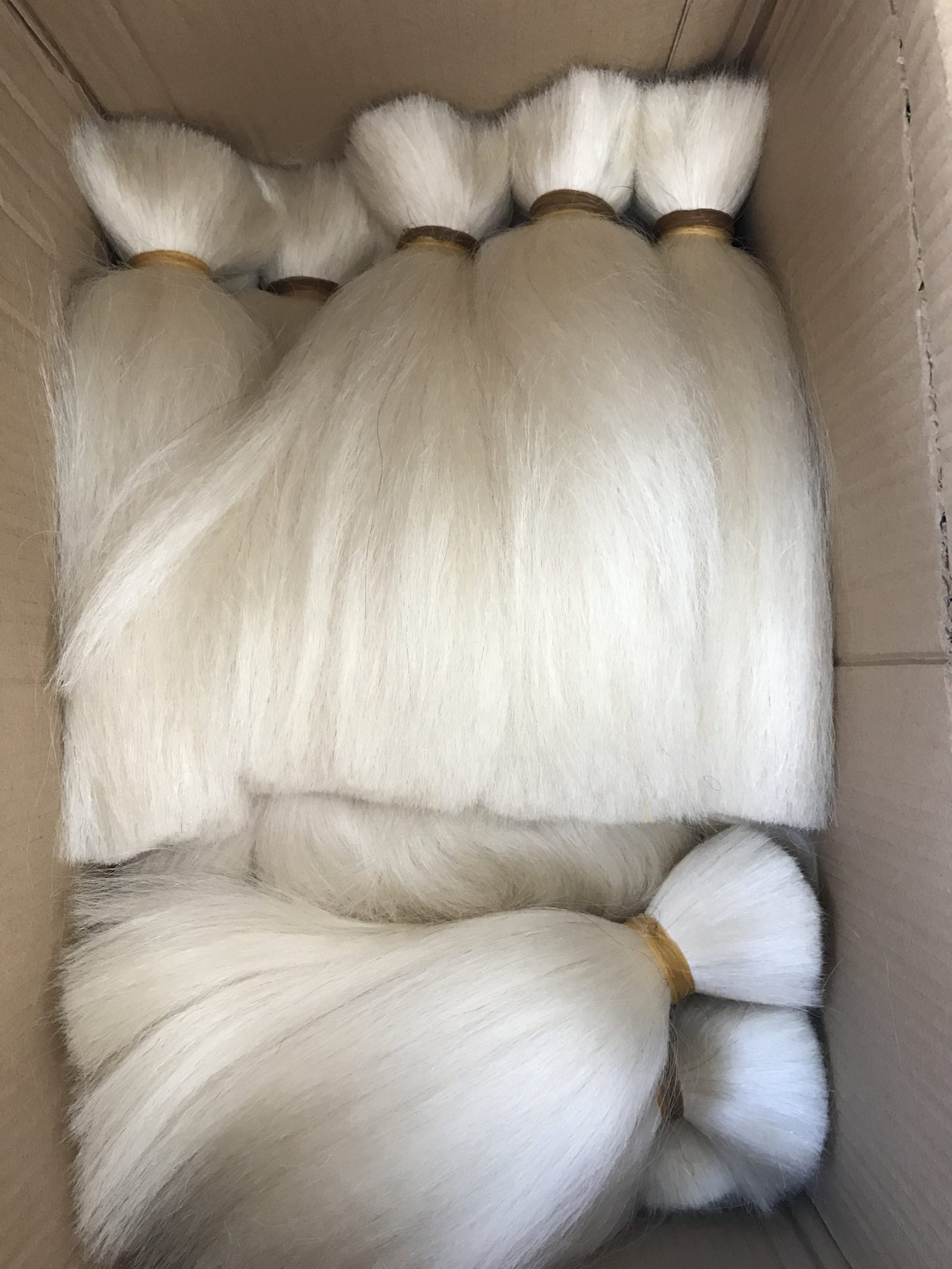 Yak hair bleached white hair bundle 10-12”