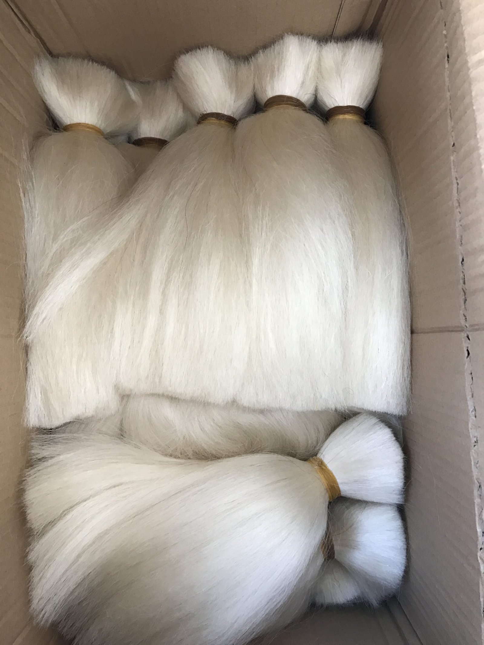 Yak hair bleached white hair bundle 10-12” - 图片 3