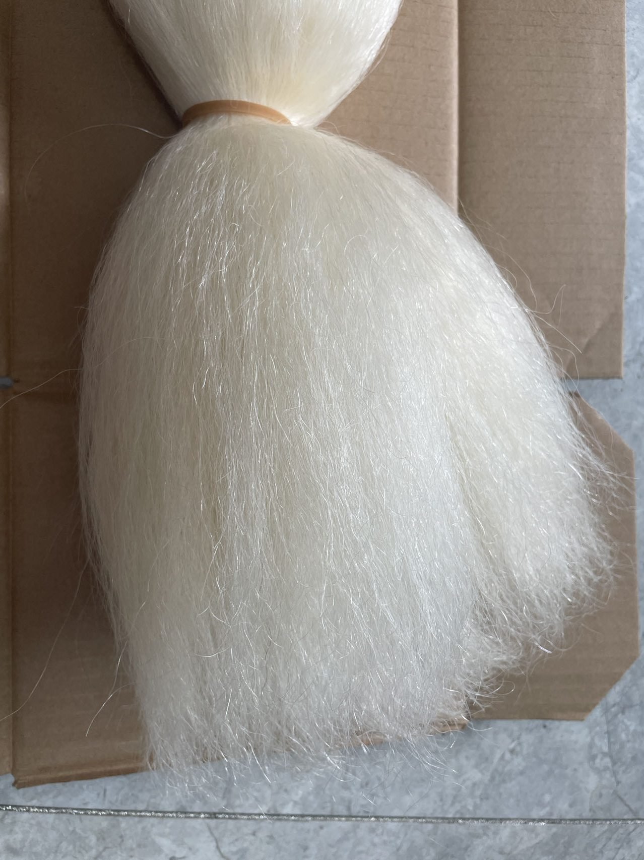 Yak hair bleached white hair bundle 10-12” - 图片 2