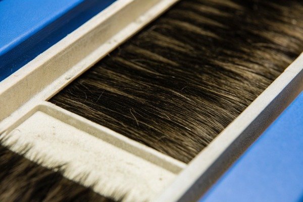 Extreme close macro photography of hair fibers (ID#2)